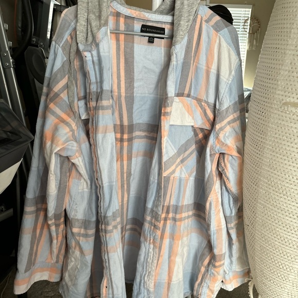 SET OF 2 Couples No Boundaries Oversized Fit Hoodies Plaid Blue/orange XS & 3XL - Picture 12 of 12